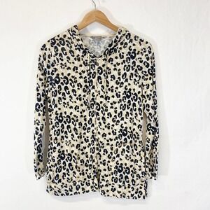 Chico's SupremelySoft Winter Leopard Hooded Pocket Tunic Size 0